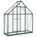 vidaXL Skleník so základovým rámom zelený 169x58x195 cm hliník
