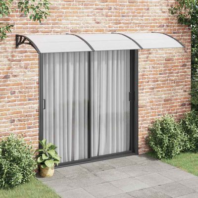 vidaXL Vchodová strieška čierna a priehľadná 300x75 cm polykarbonát