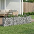 vidaXL Gabiónová vyvýšená posteľ 2 ks 330 x 50 x 80 cm Strieborná