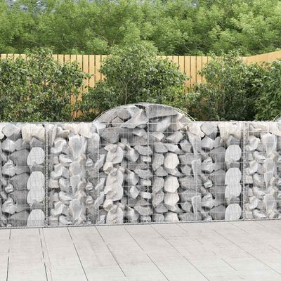 vidaXL Oblúkové gabiónové koše 4ks 200x50x100/120cm pozinkované železo