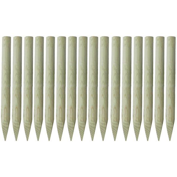 vidaXL Plotové stĺpiky s hrotom 16 ks, impregnované drevo 100 cm