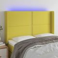 vidaXL Čelo postele s LED zelené 147x16x118/128 cm látka