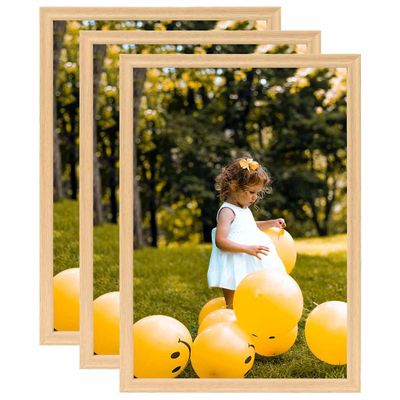 vidaXL Fotorámiky na stenu, koláž 3 ks, bledý dub 50x70 cm