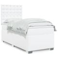 vidaXL Boxspring posteľ s matracom biela 90x190 cm umelá koža