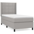 vidaXL Posteľný rám boxsping s matracom bledosivý 90x190 cm látka