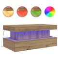 vidaXL Konferenčný stolík s LED svetlami dub artisian 90x50x40 cm