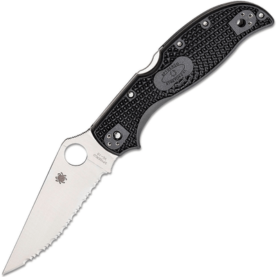 Spyderco C258SBK Strech 2 XL vreckový nôž 10 cm, Satin, Drop Point, čierna, FRN