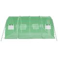 vidaXL Fóliovník s oceľovým rámom zelený 12 m² 4x3x2 m