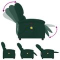 vidaXL Masážne kreslo s rozkladacím mechanizmom, tmavozelené zamatové