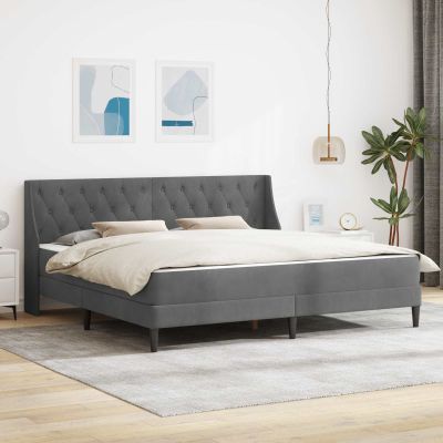 vidaXL Rám postele s matracom Tmavo šedá 200 x 200 cm Zamat