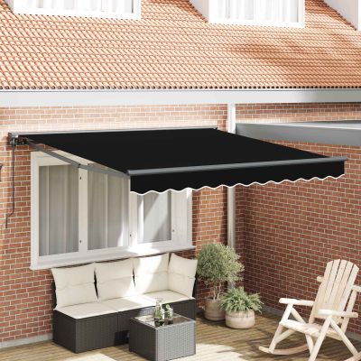 vidaXL Rám markízy Čierny 300 x 250 cm Polyester s PU povrchom