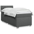 vidaXL Boxspring posteľ s matracom tmavosivá 90x200 cm látka
