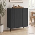 vidaXL Servírovacia skriňa Čierna 89 x 34,5 x 82 cm Kompozitné drevo