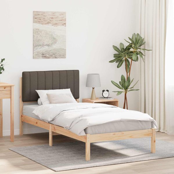 vidaXL Rám postele s čalúneným čelom Sivohnedá 90 x 190 cm