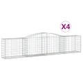 vidaXL Oblúkové gabionové koše 4 ks 400x50x80/100cm pozinkované železo