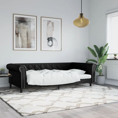 vidaXL Denná posteľ čierna 100x200 cm umelá koža