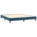 vidaXL Posteľný rám boxsping s matracom tmavomodrý 180x200 cm zamat