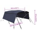 vidaXL Strieška Bimini s 4 oblúkmi a stenami 243x(230-244)x137 cm