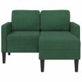 vidaXL 2-miestna pohovka s leňoškou v tvare L tmavozelená 125 cm