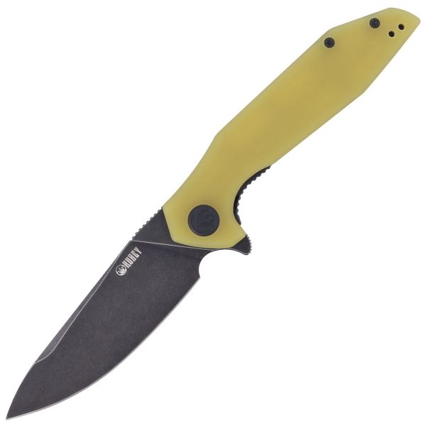 Kubey KU117C Nova vreckový nôž 9,2 cm, Black Stonewash, žltá, G10
