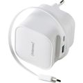 INTENSO W65ACIC GaN, USB-A/C, Nabíjačka, 65W, biel