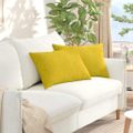 vidaXL Vankúše na pohovku 2 pcs Žltá 60 x 40 cm Kordúrová tkanina