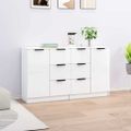 vidaXL Komody 2 ks lesklé biele 60x30x70 cm spracované drevo