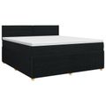 vidaXL Posteľ boxspring s matracom Čierna 140 x 200 cm Látka