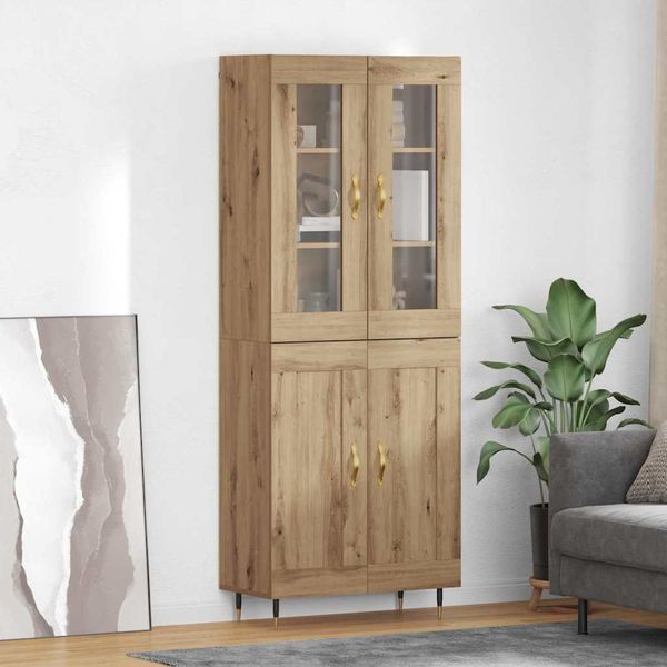 vidaXL Highboard 2 pcs Remeselný dub Kompozitné drevo