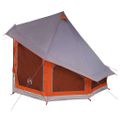 vidaXL Tipi stan so strechou Šedá a oranžová 404 x 370 x 270 cm taft