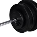 vidaXL Posilňovacia lavica+stojan na závažia a sada činiek 60,5 kg