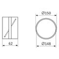 Spojka vnútorná s klapkou VENTS 3131 - 150mm PVC