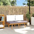 vidaXL Záhradná lavička s podložkami 115 cm, akáciový masív