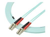 Startech 5m Fiber Optic Cable - 10 Gb Aqua - Multimode Duplex 50/125 - LSZH - LC/LC - OM3 - LC to LC Fiber Patch Cable - Patch kábel - multirežim LC (M) do multirežim LC (M) - 5 m - 5 m - optické vlákno - duplex - 50 / 125 mikrón - vodová - farba - pre P/N: MASFP10GBSR, SFP10GBLRMST, SFP10GBSRST, SFP10GSRSST, SFP10GSRXST, SV565FXHD4KU