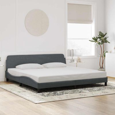 vidaXL Rám postele Dover tmavosivá 200x200 cm zamat