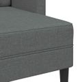vidaXL 2-miestna pohovka s ležadlom v tvare L, tmavosivá, 125 cm, látková