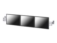 Montážna sada (nástrojová lišta) - fixná - pre 3 LCD displeje - strieborná - veľkosť obrazovky: 10"-24" - montáž na stenu