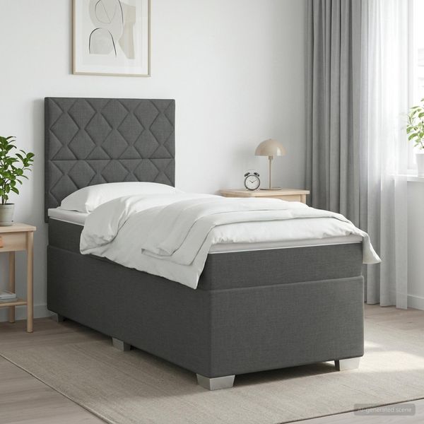 vidaXL Posteľ boxspring s matracom Tmavosivá 80 x 200 cm Látka
