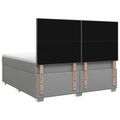 vidaXL Posteľ boxspring s matracom Svetlosivá 180 x 200 cm Látka