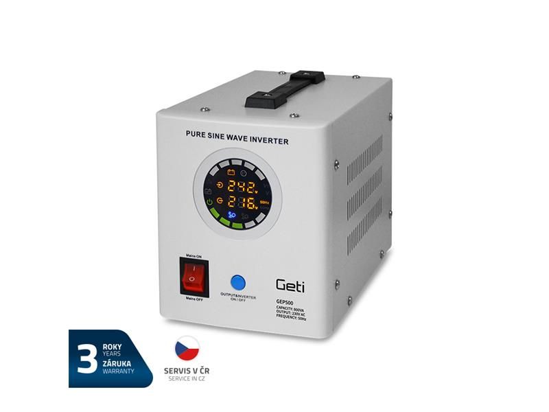 Zdroj záložný GETI GEP500 sinus 500W (800VA)