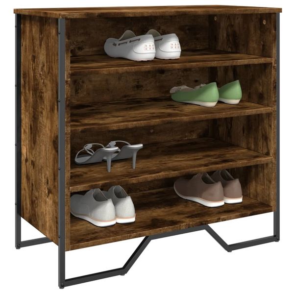vidaXL Botník dymový dub 80x38x78 cm kompozitné drevo