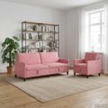 vidaXL Súprava pohovky s úložným priestorom 2 ks Ružová Polyester
