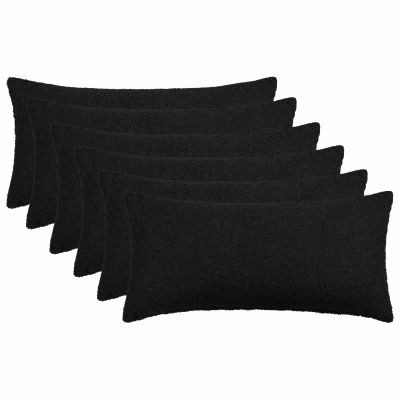 vidaXL Poťah na podložku 6 pcs HEERLEN Čierna 40 x 70 cm Bouclé