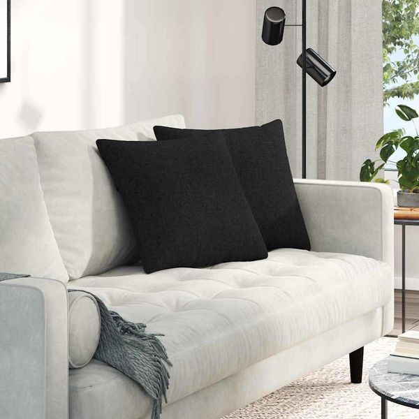 vidaXL Vankúše na pohovku 2 pcs Čierna 45 x 45 cm látka