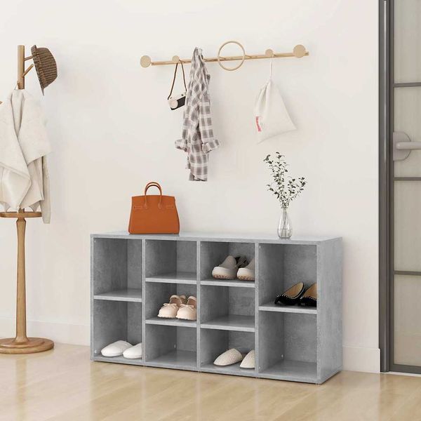 vidaXL Lavica na topánky, betónovo sivá 103x30x55cm kompozitné drevo
