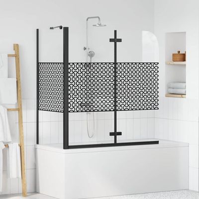 vidaXL Kúpeľňový plášť Čierna 120 x 67 x 129 cm Tvrdené sklo a hliník