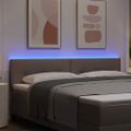 vidaXL LED hlavová doska Sivohnedá látka