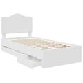vidaXL Rám postele so zásuvkou Biely 90 x 200 cm Inžinierske drevo