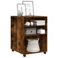 vidaXL Príručný stolík a kolieska dymový dub 55x60x78 cm kompoz. drevo