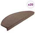 vidaXL Schodové rohože 20 ks 65x24x4 cm kávovo hnedé polkruhové veľké